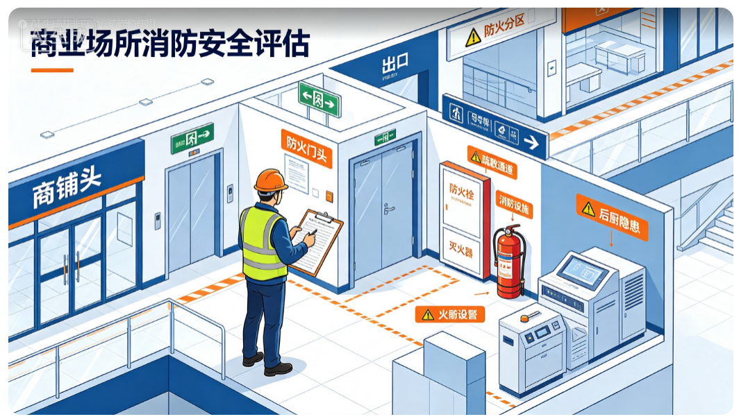商业场所消防安全评估，重点排查哪些风险点